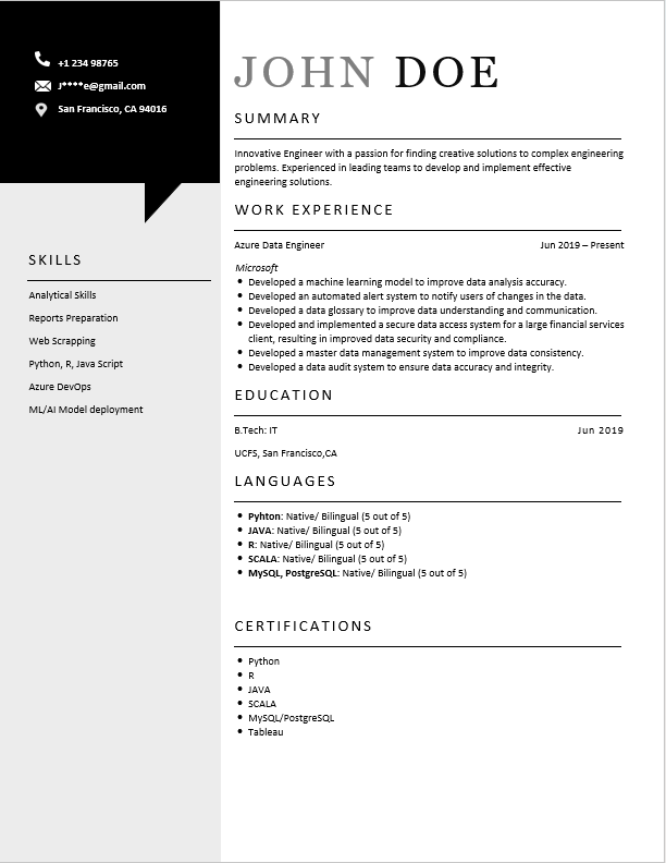 Yoshemite modern resume Template