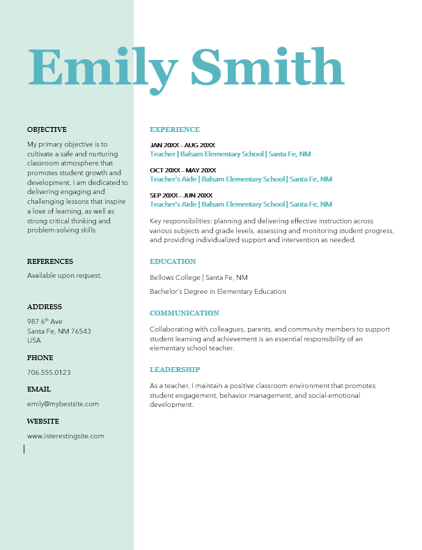 Free Word resume template for job seekers, modern resume format in word with all sections, at MyResumeStar.com
